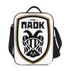 PAOK Griechischer Fußball Sportfans Aus Thessaloniki Isolierte Lunchtasche für Damen Kinder Tragbare Boxen Thermische Lunchbox Tragetasche