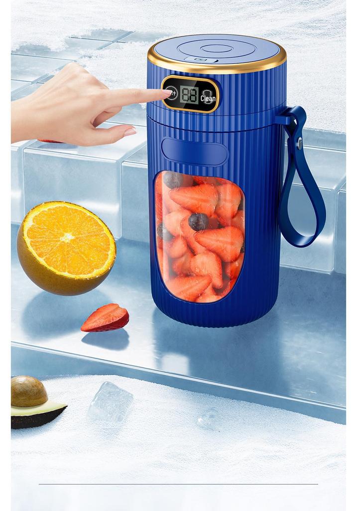 Portable Rechargeable Fruit Juicer with Screen - Ideal for Ice Crushing and Perfect for Smoothies and Shakes.
