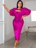 Bodycon Klänningar Kort puffärm Eleganta kvinnor Kvällscocktail Födelsedag Bröllopsfest Klänningar Outfits Plus Size 3XL 4XL