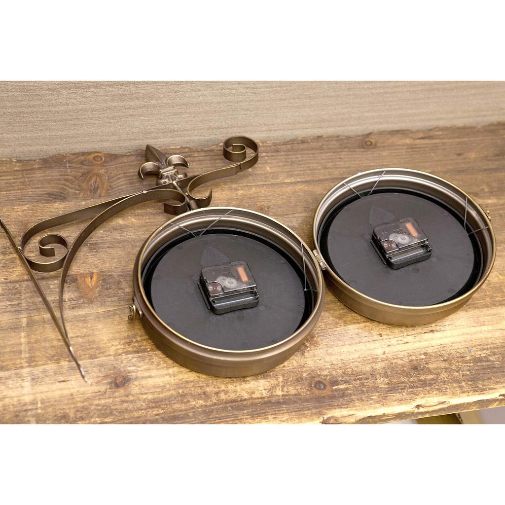 Kensington Station Clock Bronze (Wall-Mounted Double-Sided Clock) - (Large)