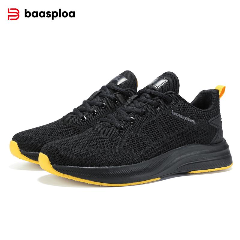 Baasploa Men Running Shoes Lightweight Breathable Tennis Shoes Sports Shoes Casual Fashion Men Walking Shoes Non-slip Sneakers