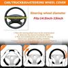 5D Premium Sports Leather Car Steering Wheel Cover Breathable Universal Non-slip 15inch/38cm New Styling Booster Covers Auto Parts