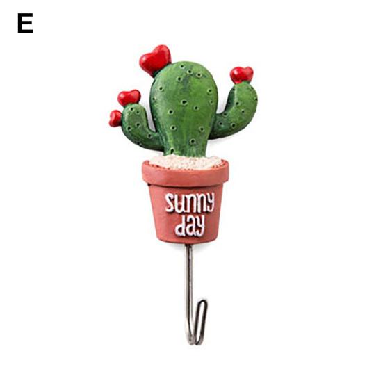 Lindo Cactus forma autoadhesivo cocina baño gancho de pared toallero colgador
