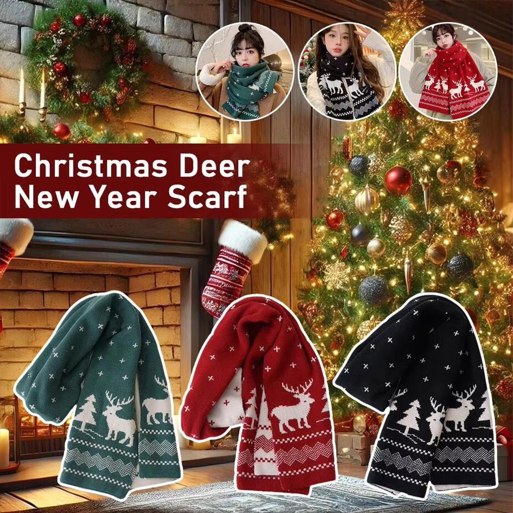 2026 New Year Christmas Gift Knitted Scarf Soft Cozy Thick Winter Windproof Warm Scarf Outdoor Motorcycles Ski Mask Scarfs