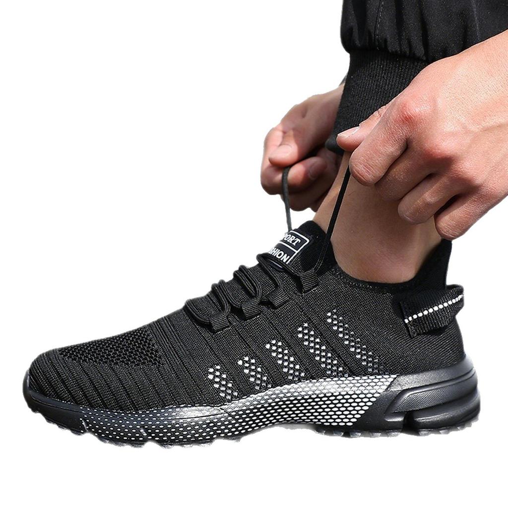 Sports men's shoes summer new large size fly-woven breathable mesh shoes men's non-slip and wear-resistant casual running shoes men