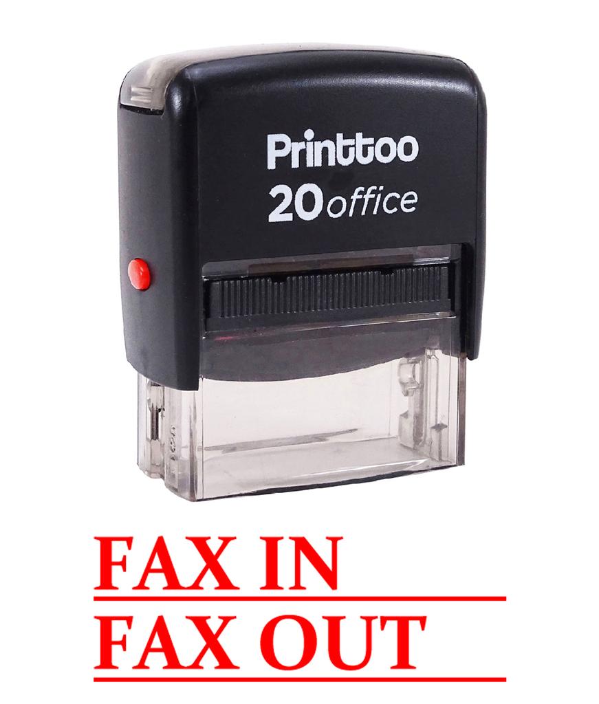 Printtoo FAX IN   FAX OUT Self Inking Rubber Stamp Office Stationary Custom