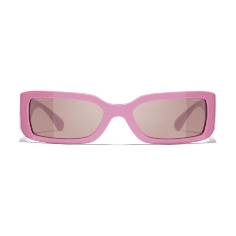 CHANEL Temple Logo Nylon Acetate Irregular Sunglasses Unisex Couple Style Pink