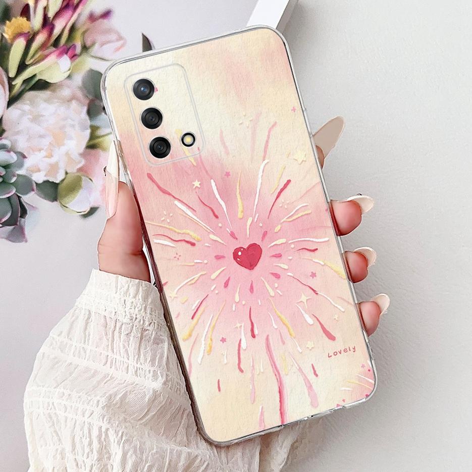 For Oppo A74 4G Case Reno 6 Lite CPH2365 Cute Cat Lion King Painted Cover Soft Slim Phone Case For Oppo A95 A 74 Reno6 Lite Bags