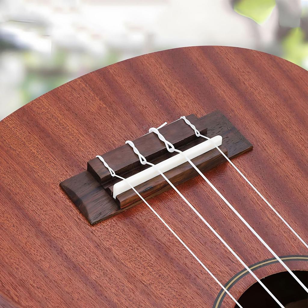 Ukulele Bridge Saddle Replacement Set Rosewood Bridge Nylon Strings Sound Easy Installation for DIY Repair 4 String Ukulele