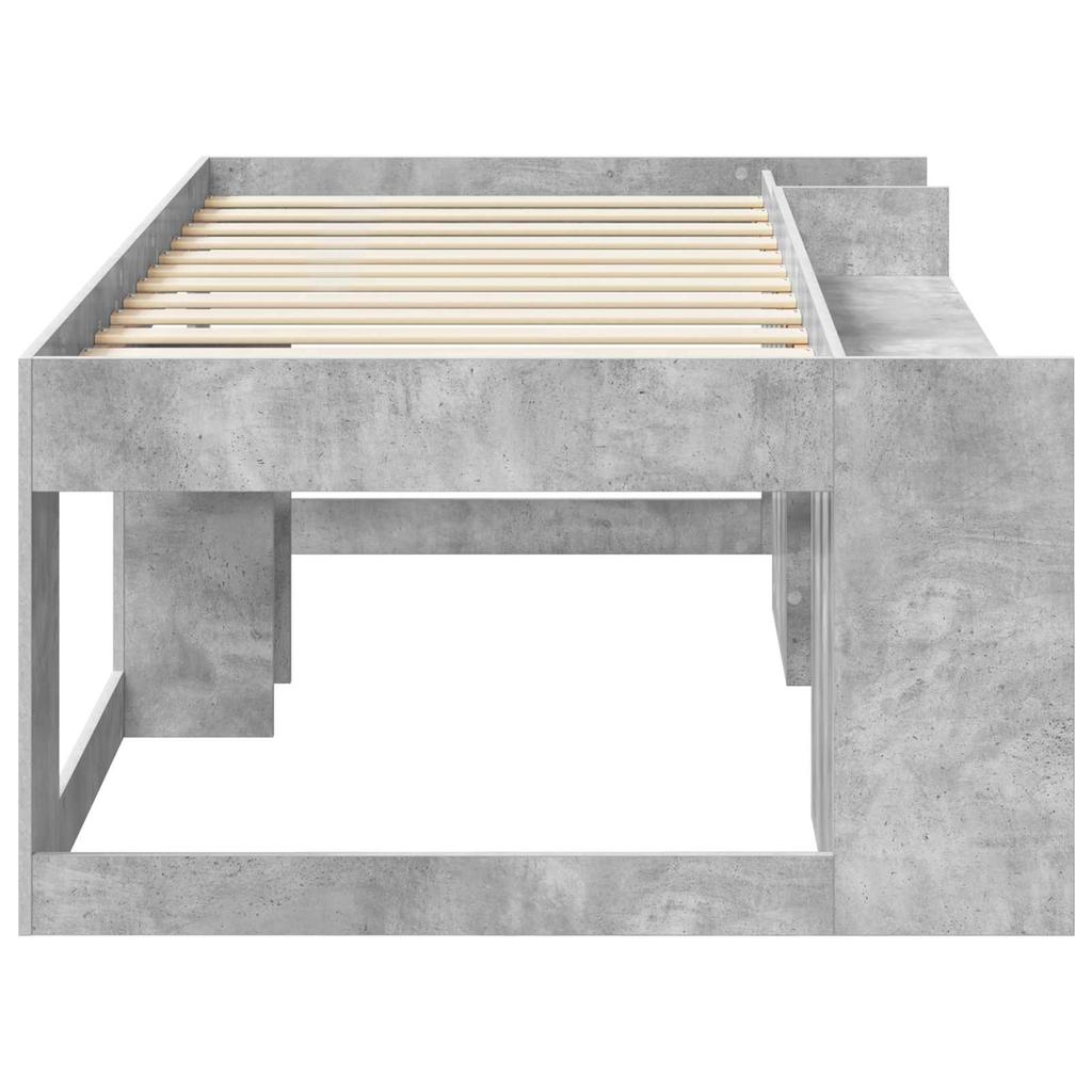 Children s Bed Frame with Storage Space Concrete Grey 75 x 190 cm