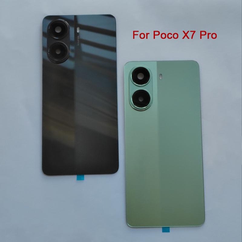 A+++ Back Glass Battery Cover For Xiaomi Poco X7 Pro 5G with Camera Lens Rear Door Housing Replacement & Adhesiv