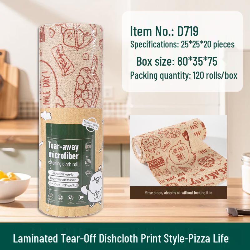 Multi-Use Absorbent Oil-Removing Tearable Dishcloth for Kitchen Cleaning