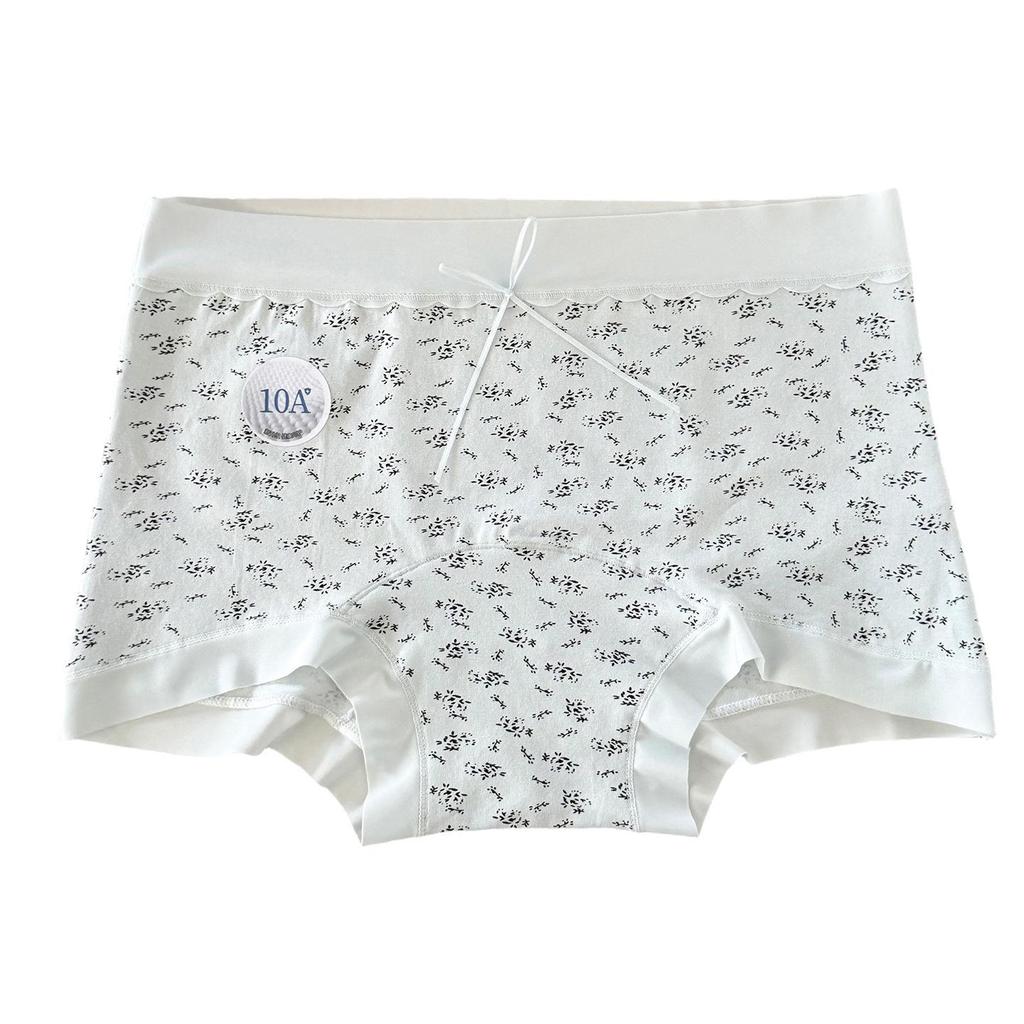 10A Antibacterial Sweet Floral Cotton Girls' Mid-Waist Boxer Briefs - Comfortable & Breathable