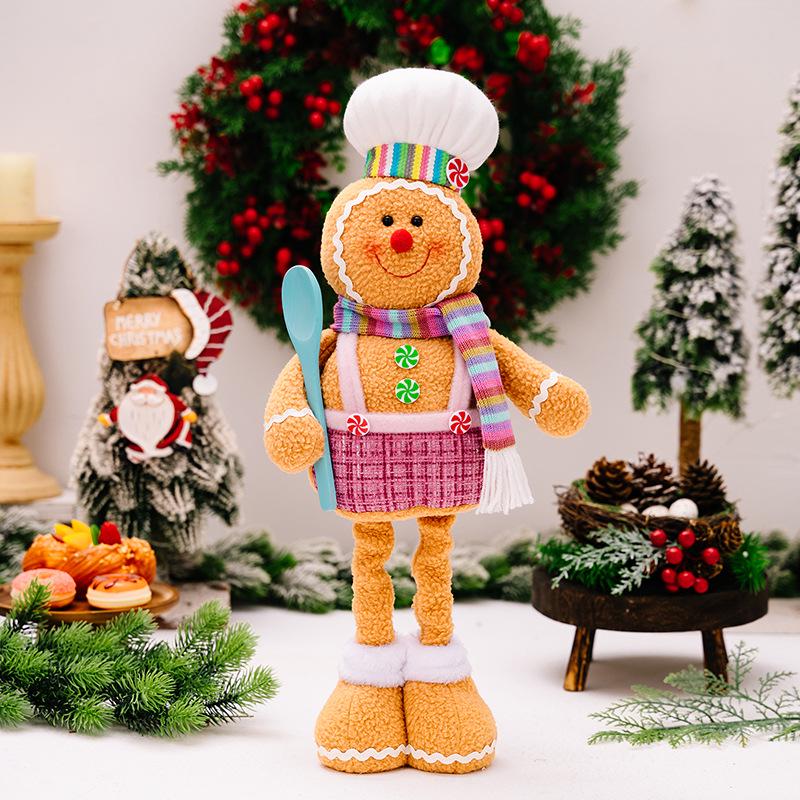 Colorful Telescopic Gingerbread Man Christmas Figurine Ornament