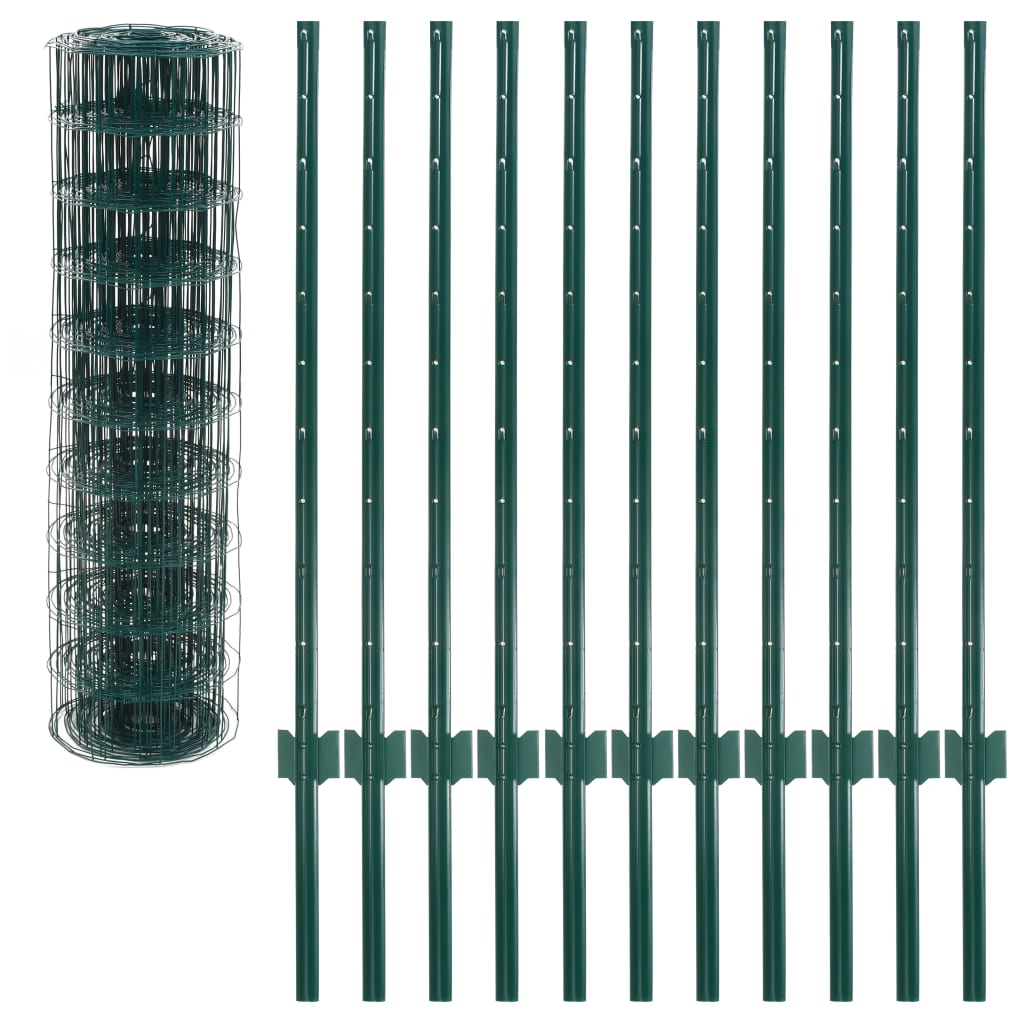 Vidaxl Euro Fencing, Steel, 20 X 1 M, Green