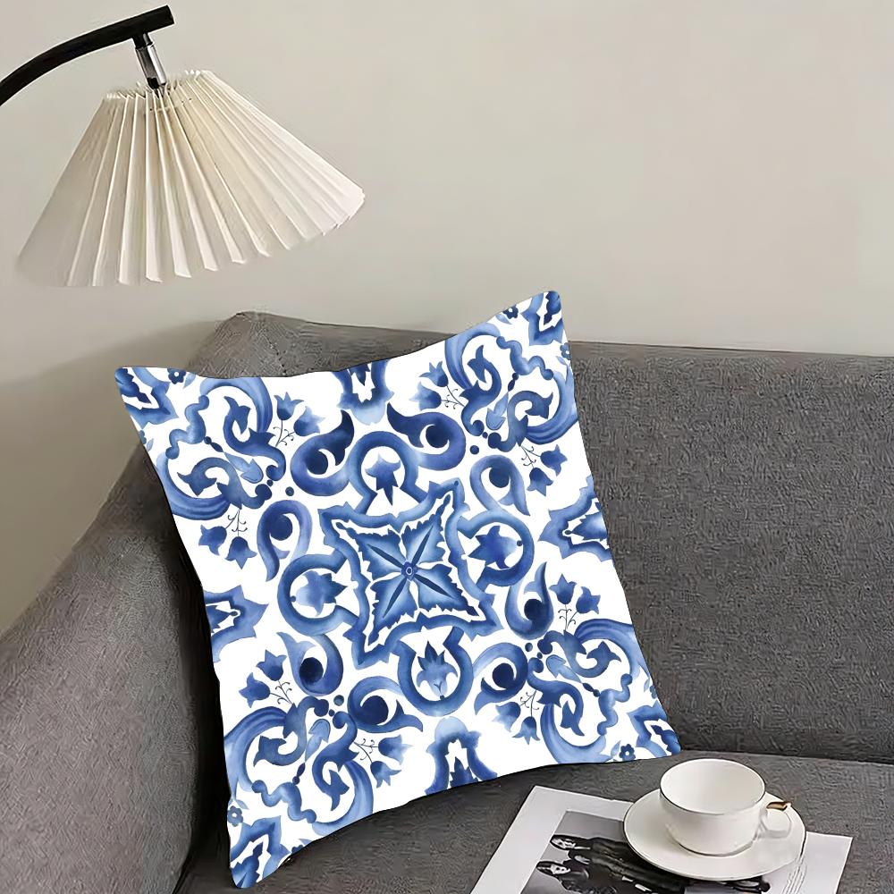 Russian porcelain Cushion Cover Reversible Plush Pillow Cover – For car, sofa, bedroom, perfect as a gift.