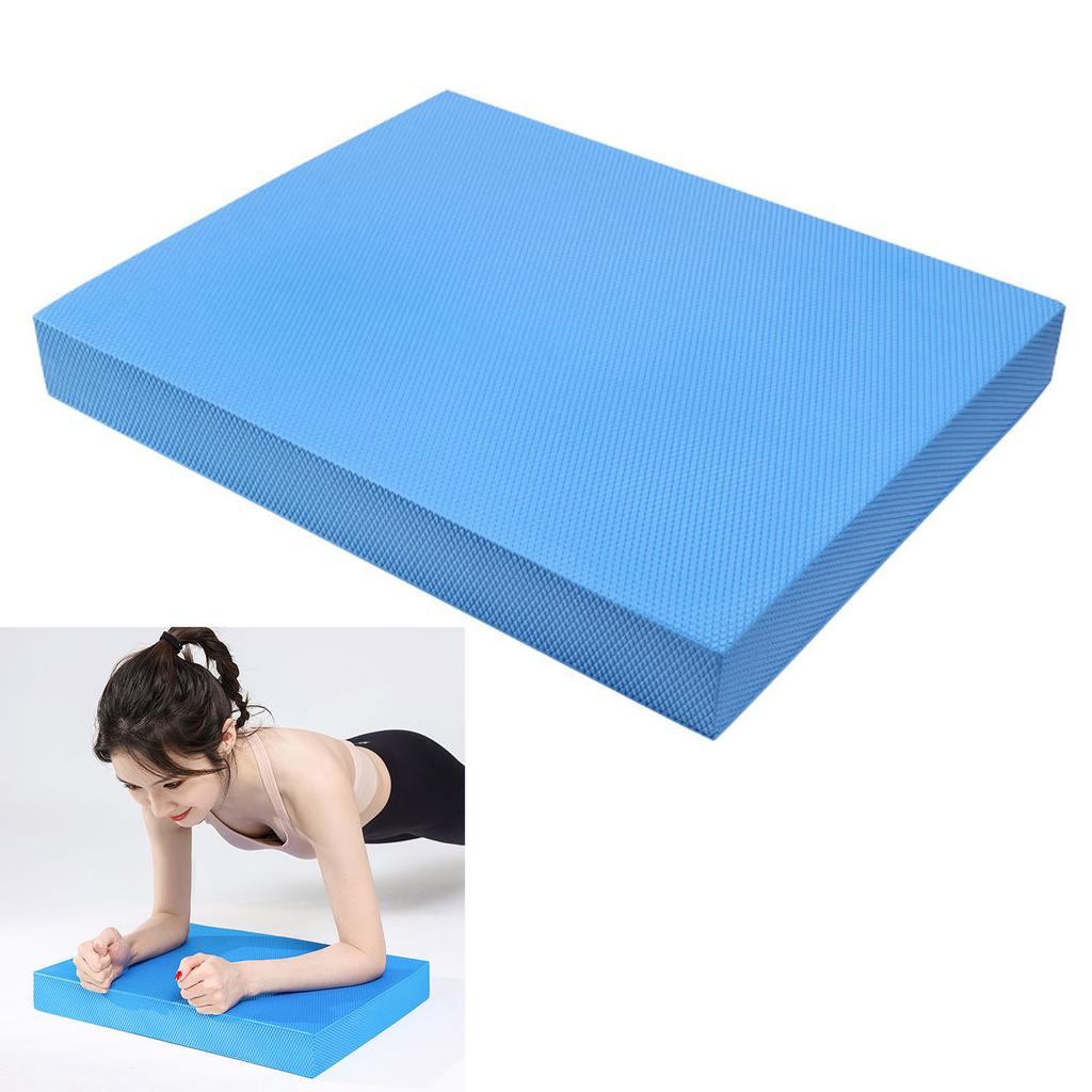 TPE Balance Training Foam Pad Flat Support Soft Cushion High Rebound Exercise Fitness Yoga Mat Azure Blue