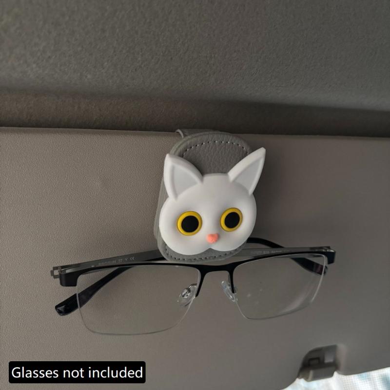 Cute Cat Style Magnetic Glasses Case For Car Sun Visor Holder- Multi-Function Auto Accessorie,Cars Accessories Girl