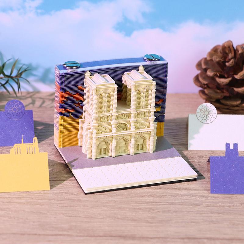 3D Paper Carving Art Craftwork Memo Pad Notepad Note Pad Desk Decoration Creative Diy Decorative Gift For Christmas Housewarming