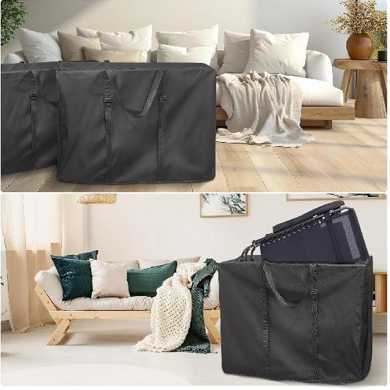 600D Christmas Storage Bag Folding Chair Storage Bag Extra Large Heavy Duty, With Zipper and Handle, Suitable for Folding Beds