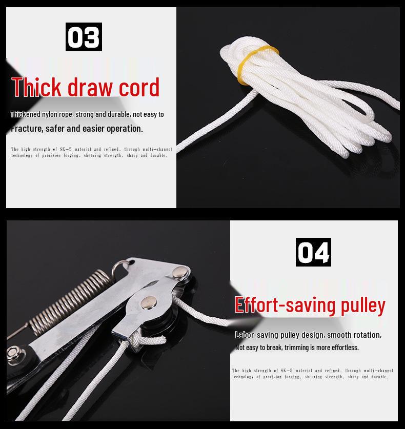 High-Quality Pruning Shears & Retractable Two-Wheeled High-Altitude Loppers Saw Scissors for Gardening