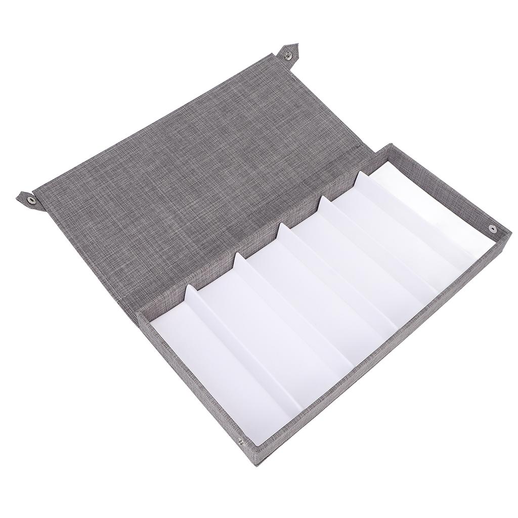 6 Grids Sunglasses Storage Case Flocking Cloth Button Closure Prevent Scratches Glasses Display BoxGrey