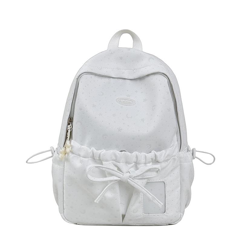 Cute Bowknot Backpack for Women Large Capacity Nylon School Backpack Kawaii Travel Daypack Casual College Bookbag