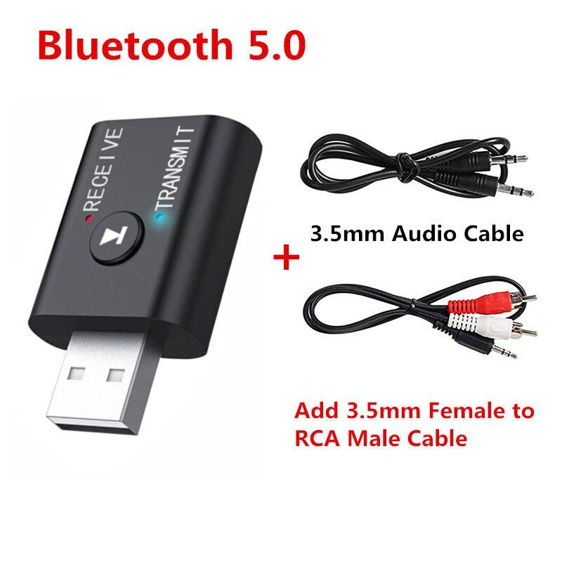 Bluetooth 5.0 מקלט אודיו משדר 3.5 מ"מ שקע AUX RCA USB Dongle סטריאו אלחוטי מתאם לטלוויזיה ערכת רכב רמקול אוזניות