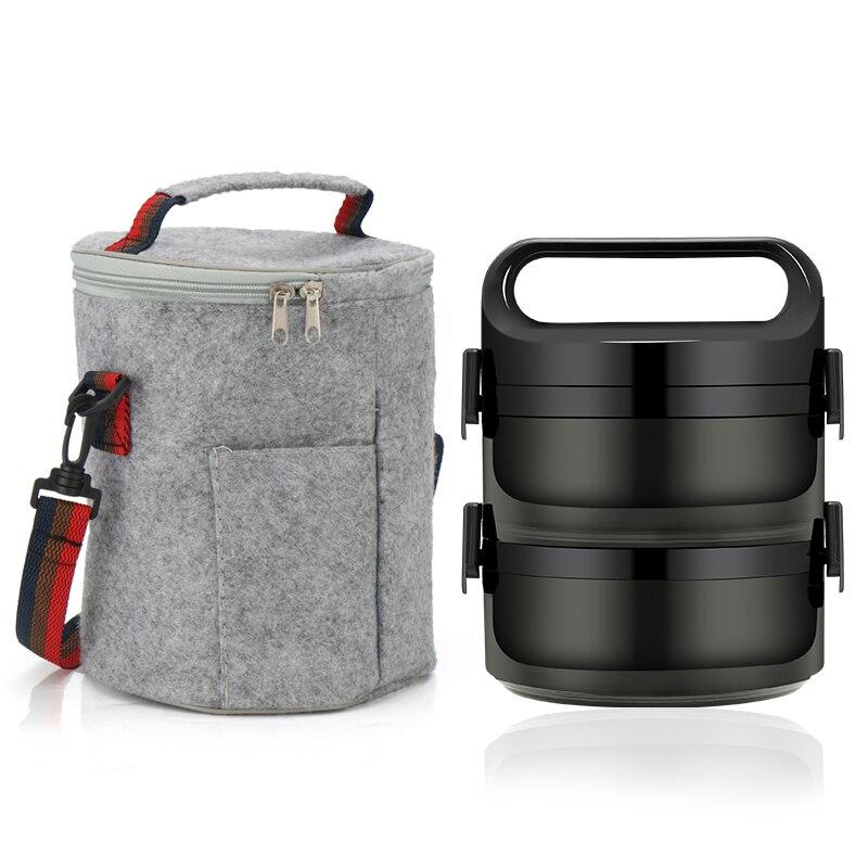 2-Layer Japanese Style Student School Japanese Style Student Study Bento Box Set Portable Travel Thermal Stainless Steel Children s Container | Breakf