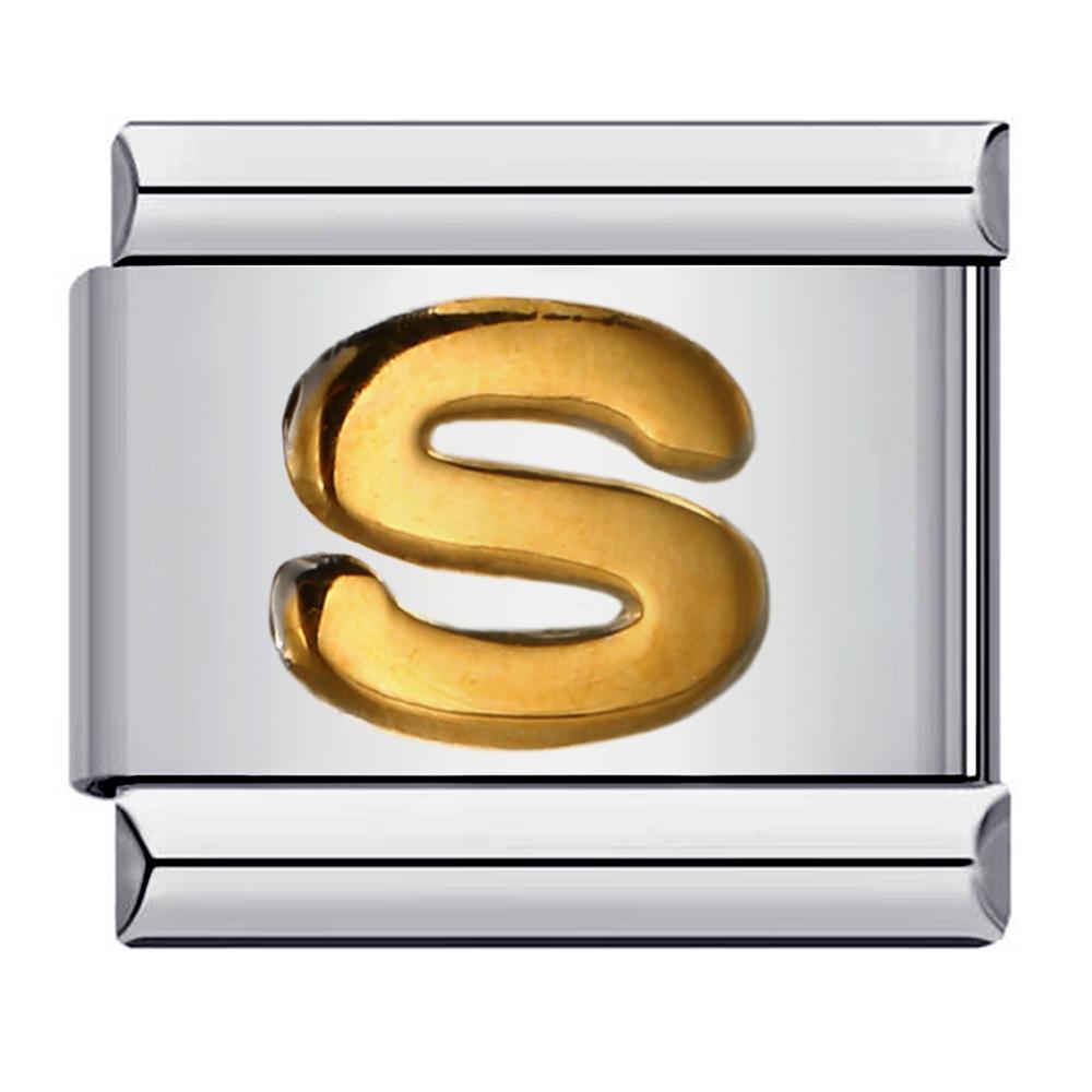 Trendy Italian Charms Bracelet 26 English A-Z Letter Custom Gold Color DIY Jewelry Making Gift Hand Bangle Chain Jewellry