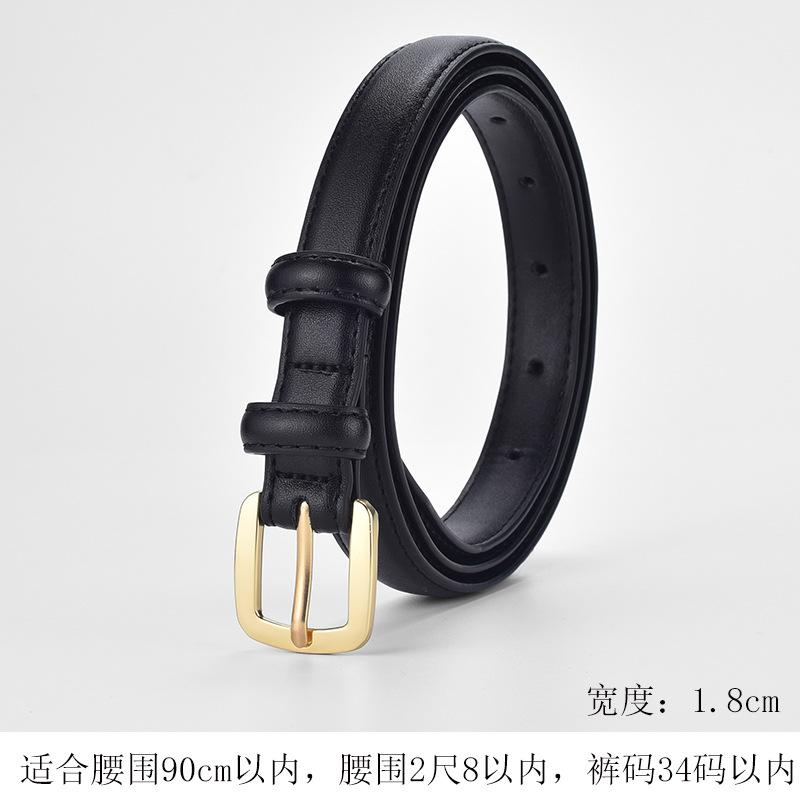 

Ремень Женский Кожаный Простой Высококлассный Тонкий Ремень Женский Черный Декоративный Джинсы С Летним Трендами 105cm чёрный
