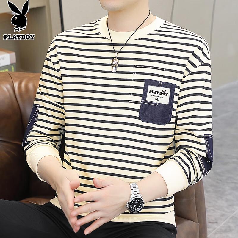 PLAYBOY Men's Crewneck Long Sleeve Pullover Sweatshirt