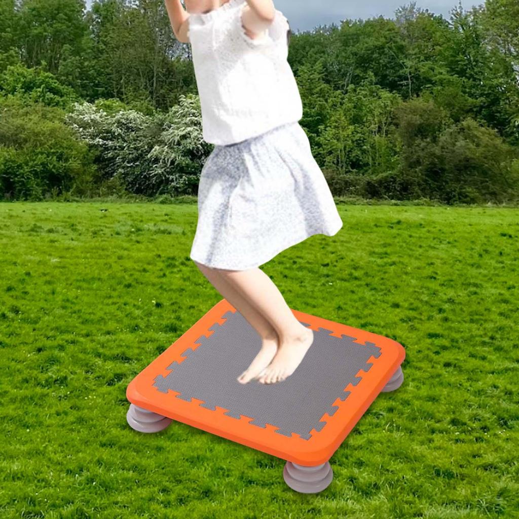Mini Kids Trampoline Workout Toy Jumping Stable for Indoor Home School Orange