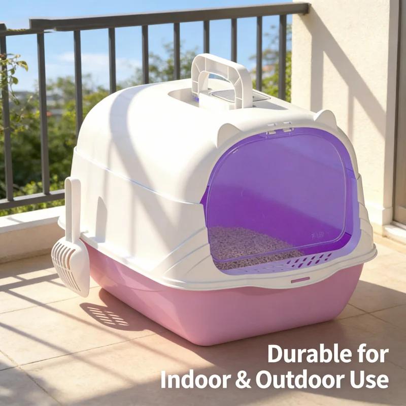XL Anti-Splatter Portable Cat Litter Box with Fully Enclosed Design Kitten Deodorizing Disinfecting Handle in Stock for Wholesa