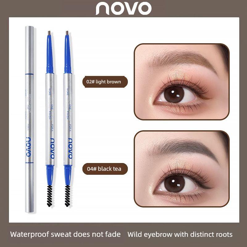 Novo Ultra-Fine Eyebrow Pencil Female Distinct Look Wild Eyebrows Nature Waterproof Sweatproof Long Lasting Fadeless Newbie Beginner