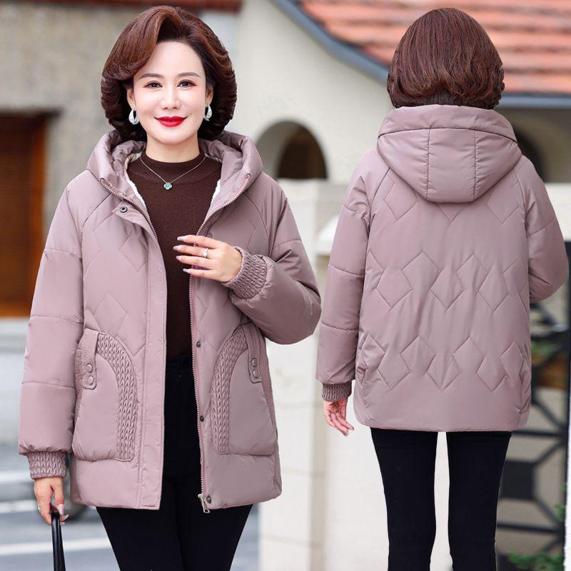 Womens Winter Fleece Lined Hooded Coat Thick Warm Jacket Plus Size Fashion Outerwear for Mom