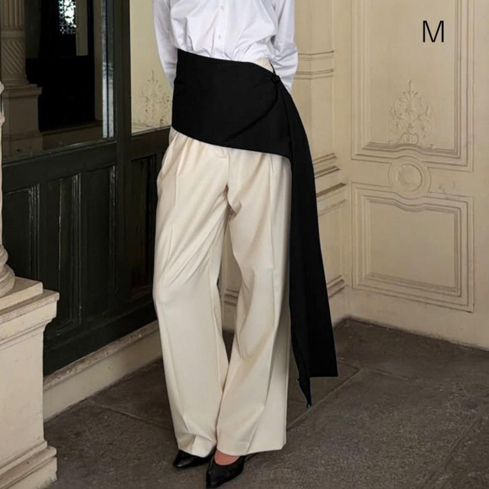 Black Wrap Skirt Overlay Asymmetrical Draped Waist Skirt New Tassel Scarf Jeans Decoration