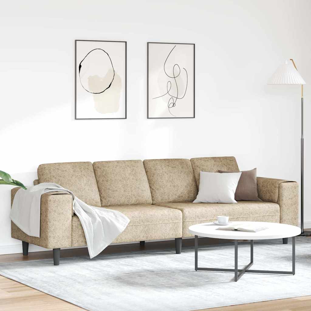 Living Room Sofa Light Grey 250 x 77 x 76 cm