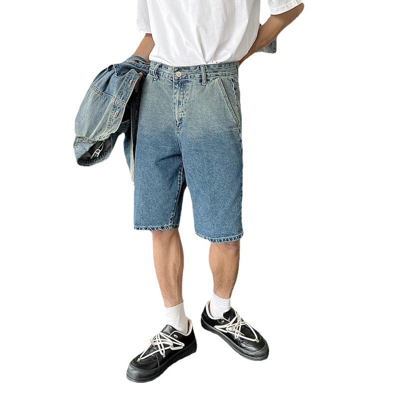 Men's Trendy Loose-Fit Denim Vest and Shorts Set