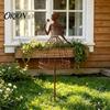 Stylish Metal Garden Art Accents Vintage Lady Trellis Stake, Rustic Silhouette Plant Support for Climbing Graceful Stakes Borders Vines And