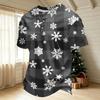 Men's Quick Dry Short Sleeve Neck T-Shirt with Christmas Print