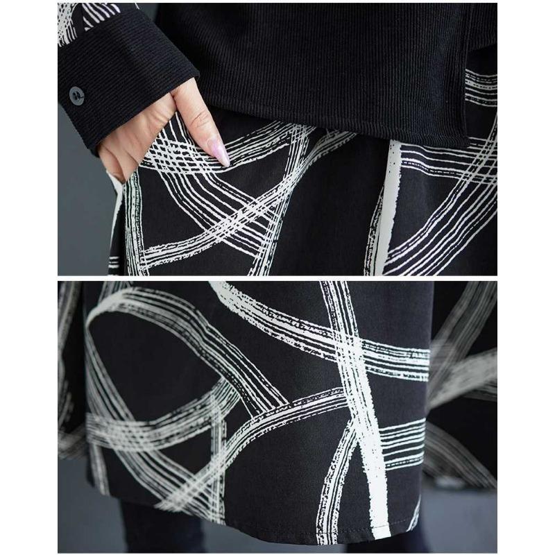 Fashion Personalized Printed Casual Niche Design Sense Temperament Dresses