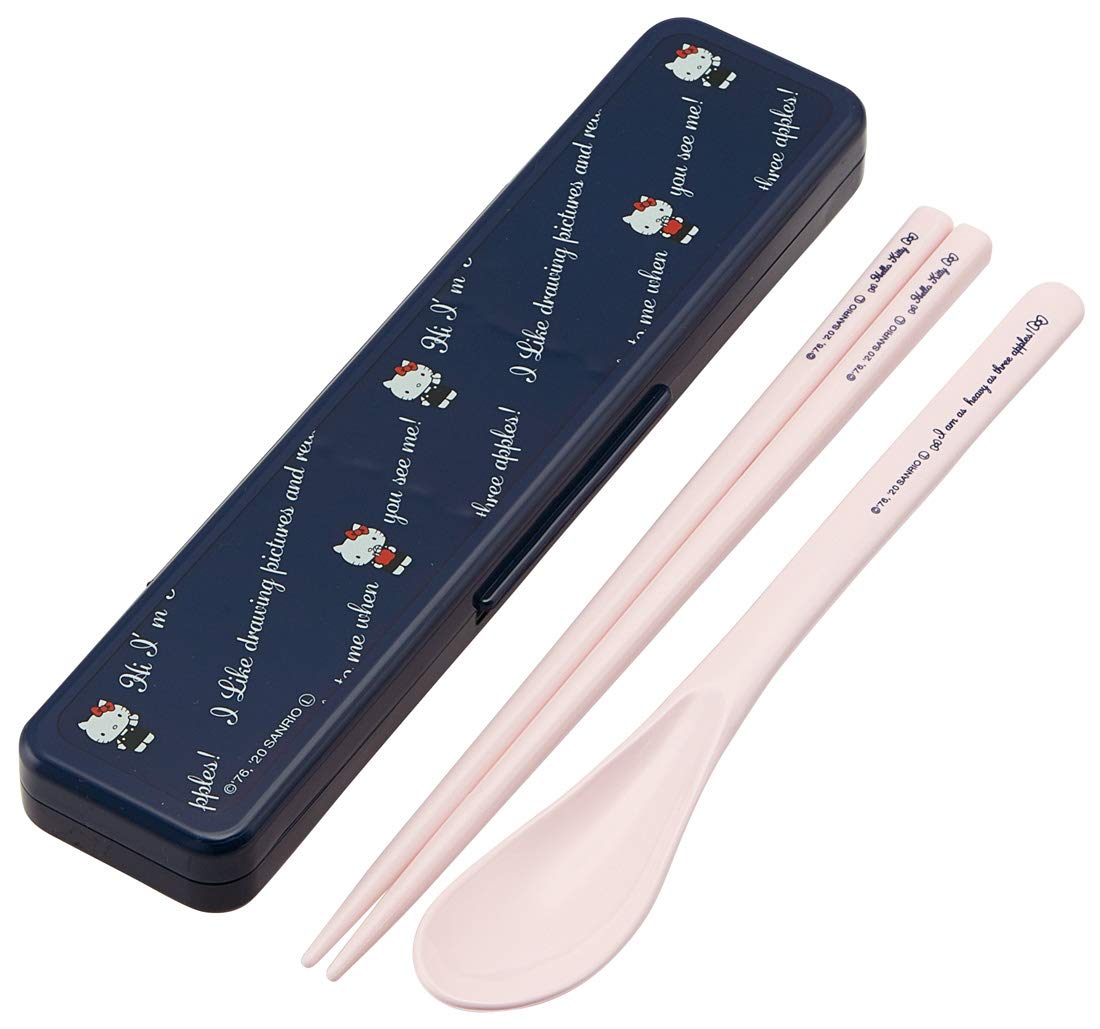 

Набор ложка и палочки для еды Skater, ионы серебра, Hello Kitty, сделано в CCS3SAAG, Ag+ антибактериальный, 21, Sanrio, Япония, 18 см,
