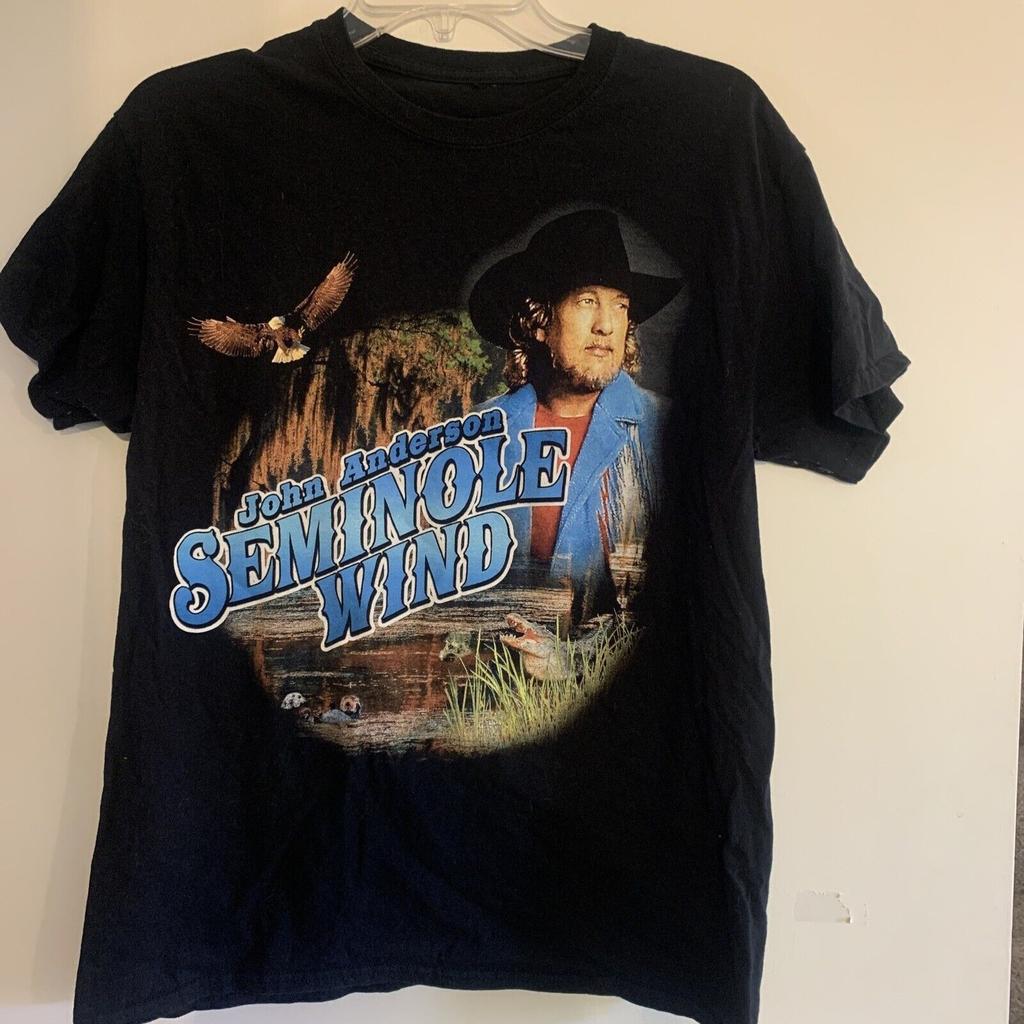 Vtg John Anderson Seminole Wind Cotton Black Full Size Unisex Shirt CM517