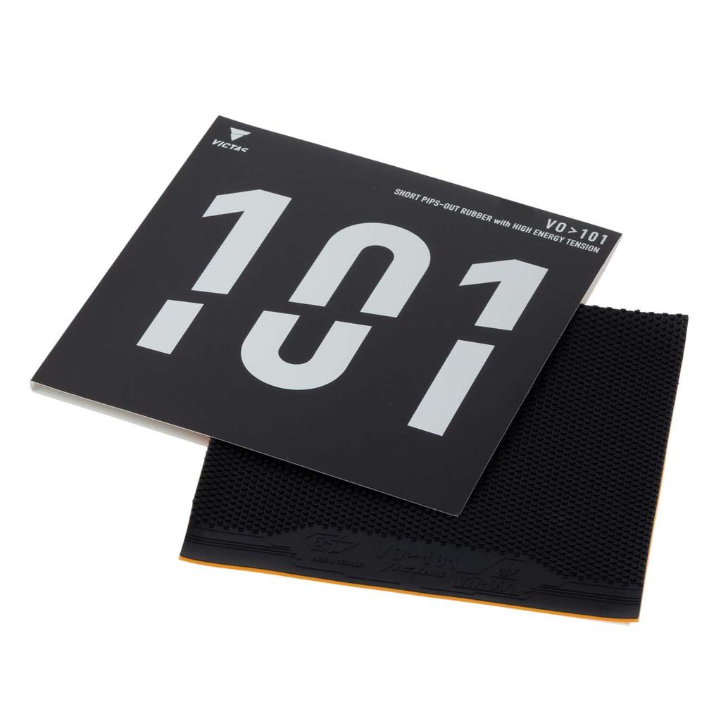 VICTAS Table Tennis Rubber, VO101, Black, Size 1.6