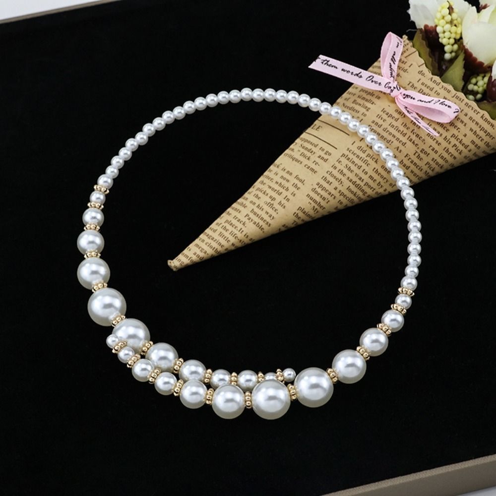 Asymmetric Pearl Beaded Necklace Elegant Women Neck Jewelry Exquisite Pearl Choker Necklace  Party