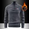 Men's Half-Zip Fleece Hoodie - Autumn/Winter Fashion, Casual European-American Style