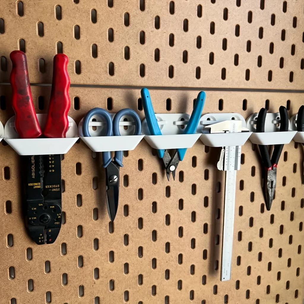Simple 2/3-grid pegboard hanging parts, easy to install. Ideal for garage wall storage, keeping items tidy and maximizing space.