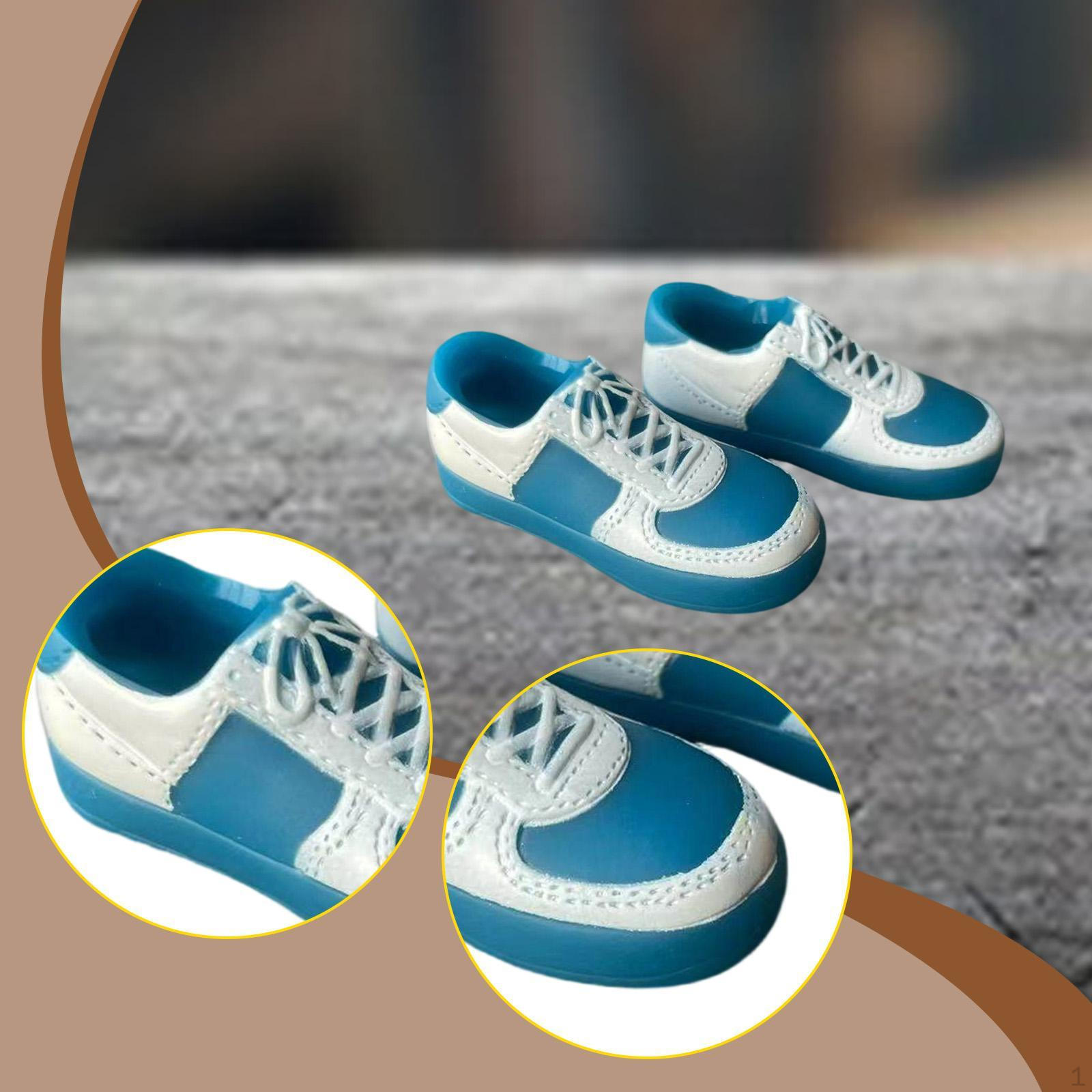 

1/6 Scale Action Figure Shoes Male Female Footwear Soft Rubber Casual Modern Miniature Blue and