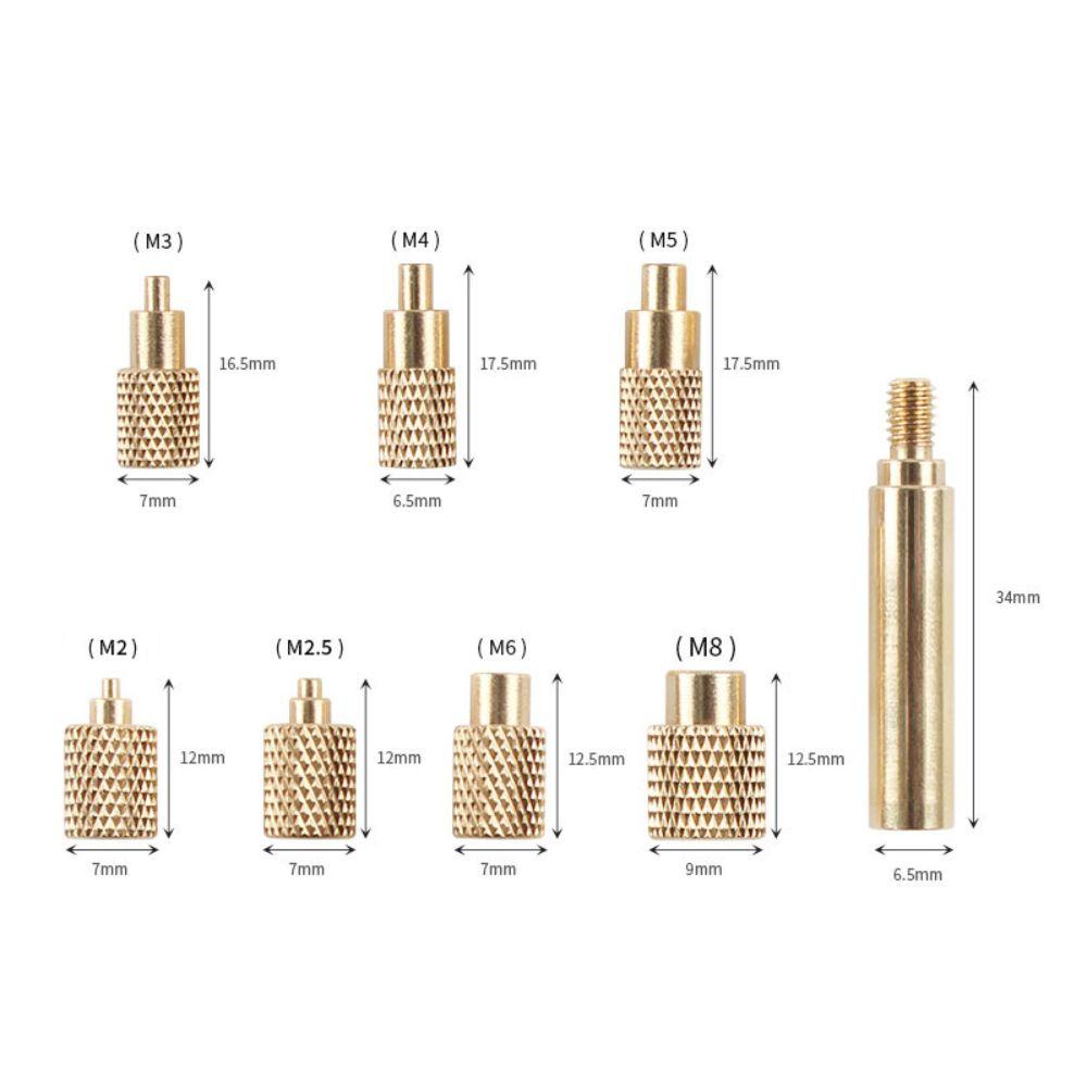 8 Pcs Internal Thread Heat Insertion Tool Brass Knurled Nut Durable Heat Insert Nut  Soldering Iron
